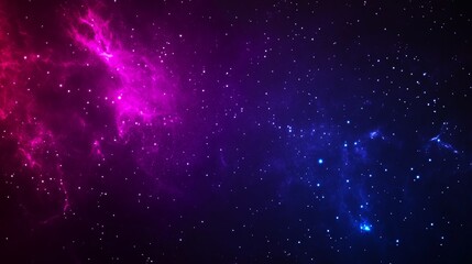 Fototapeta premium Vivid cosmic nebula with pink and blue hues illuminated against a starry background