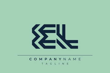 EL minimal line logo. Letter E and L vector line logo design.