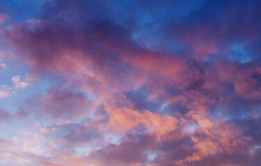 Pink and blue cloudy sky, Nature sky background