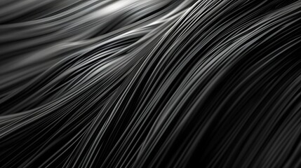 Abstrakte Wellen aus gl&auml;nzender schwarzer Fl&uuml;ssigkeit &ndash; moderner Kunsthintergrund