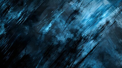 Expressive abstrakte Malerei mit blauen und wei&szlig;en Pinselstrichen &ndash; moderne Kunst