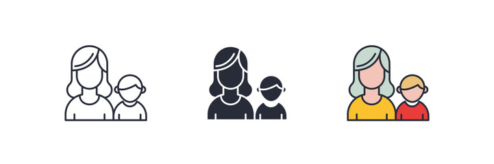 Single Parent icon. Single Parent Symbol sign for mobile concept and web design. Vector icon, Logo illustration, Vector graphics