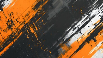 Leuchtende orangefarbene Farbspritzer auf dunklem Hintergrund &ndash; energiegeladene Kunsttextur