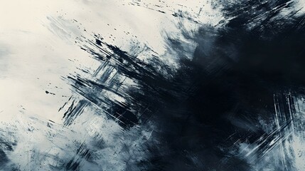 Monochrome Pinselstriche in Schwarz und Weiß – moderne abstrakte Kunst