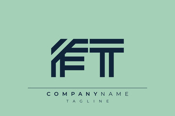FT minimal line logo. Letter F and T vector line logo design.