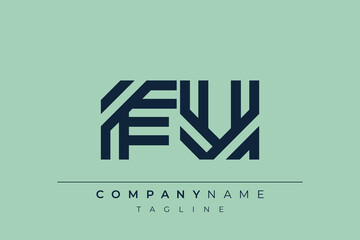 FU minimal line logo. Letter F and U vector line logo design.