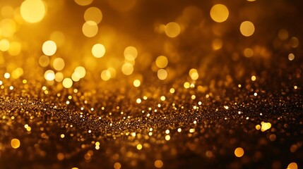 Sparkling golden bokeh creates a warm and inviting atmosphere during festive celebrations at night