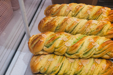 Various breads in the window, small business, local diner