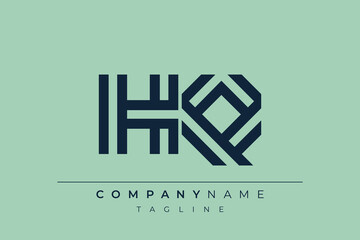 HQ minimal line logo. Letter H and Q vector line logo design.
