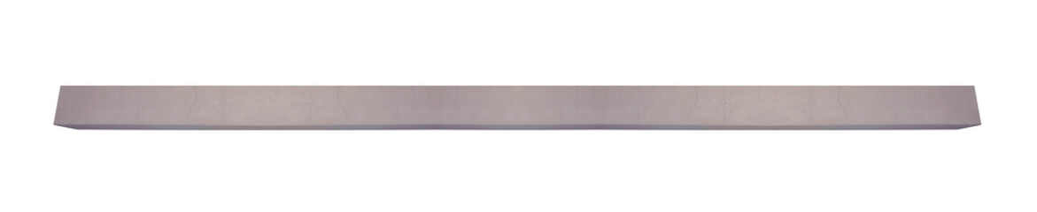 Horizontal concrete column, square base, bottom view. On isolated transparent background.