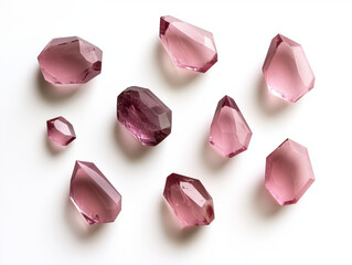 Fototapeta premium Assortment of Pink Diamond-Shaped Cut-Out Designs for Creative Projects and Crafts