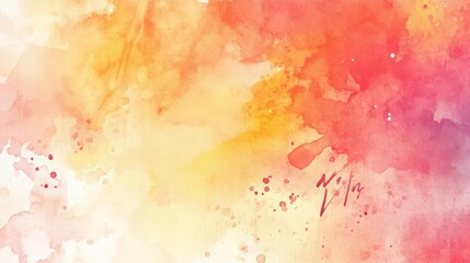 Obraz premium Abstract Watercolor Background with Warm Tones of Orange, Yellow and Red