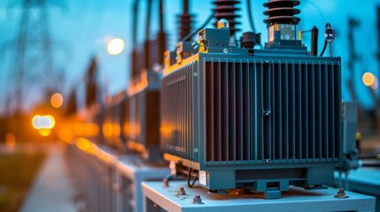 High voltage transformer in contemporary energy facility for efficient power distribution