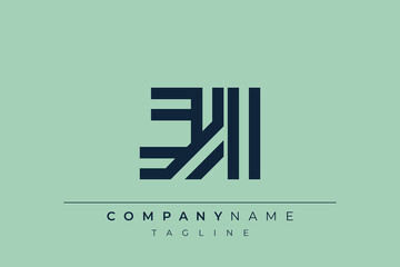 JI minimal line logo. Letter J and I vector line logo design.