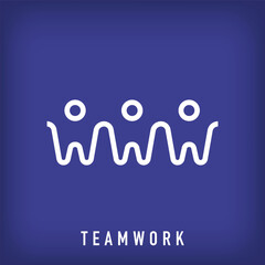 Creative teamwork line sign logo design. Vector flat style. Identity design for partnership company.