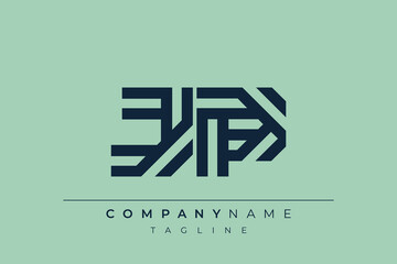 Obraz premium JP minimal line logo. Letter J and P vector line logo design.