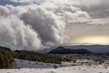 clouds over the mountains