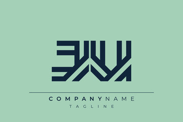 JU minimal line logo. Letter J and U vector line logo design.