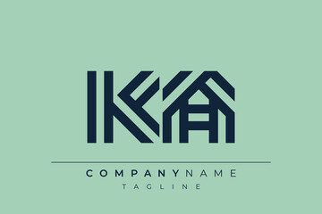 Fototapeta premium KA minimal line logo. Letter K and A vector line logo design.