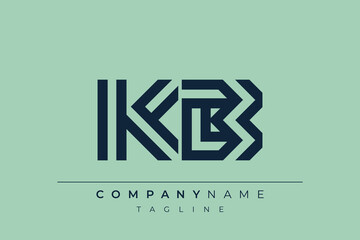 KB minimal line logo. Letter K and B vector line logo design.