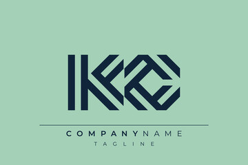KC minimal line logo. Letter K and C vector line logo design.