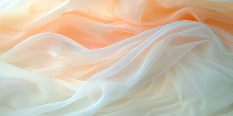 Obraz premium Elegant wedding veil on soft bed intimate bedroom setting textile romantic atmosphere