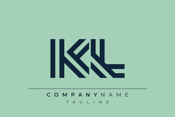 KL minimal line logo. Letter K and L vector line logo design.