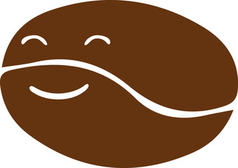 Cartoon Smiling Coffee Bean Illustration