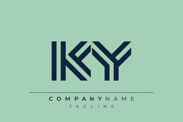 KY minimal line logo. Letter K and Y vector line logo design.