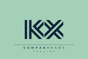 KX minimal line logo. Letter K and X vector line logo design.