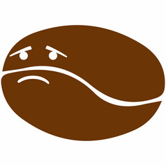 Sad Cartoon Coffee Bean Illustration