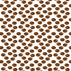 Coffee beans background with emotions.
