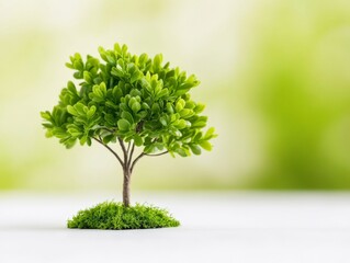 Fototapeta premium Lush green tree with vibrant foliage isolated on white background symbolizing nature sustainability and environmental consciousness