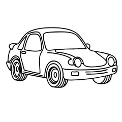 Car line art of a vintage model in black and white suitable for vintage car enthusiasts, automotive designs, and classic car publications
