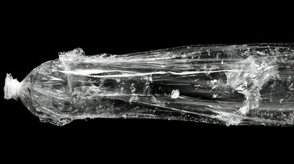 Plastic Water Bottle Wrapper, Pollution, Dark Background, Environmental Issue