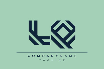 LQ minimal line logo. Letter L and Q vector line logo design.