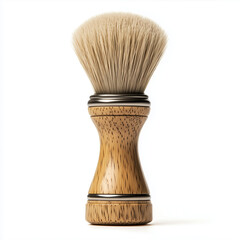 Wooden shaving brush isolated on white background generative ai