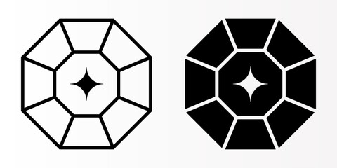 Diamond icons set. for mobile concept and web design on white background