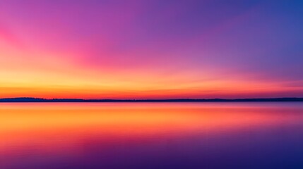 Fototapeta premium Breathtaking Twilight Landscape Reflected in Serene Lake