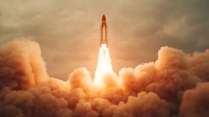 Spectacular Slow Motion Rocket Launch Showcasing Intricate Ignition and Smoke Dynamics