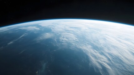 Fototapeta premium Astronaut Floating in the Vast Tranquil Expanse of Deep Space with Earth in the Distance