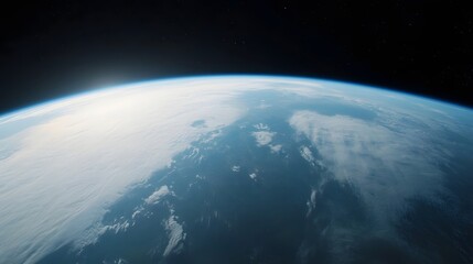 Astronaut Floating in Serene Deep Space with Bright Blue Planet Below