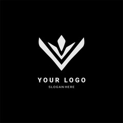 A sleek and modern abstract logo featuring a symmetrical geometric design. Perfect for branding, technology, luxury, and corporate identity.