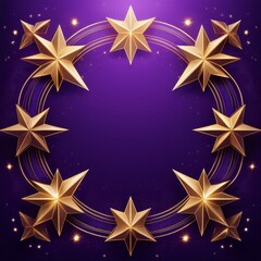 Obraz premium beautiful luxury star border frame background with lighting effect and sparkle graphic resource