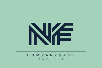 NF minimal line logo. Letter N and F vector line logo design.