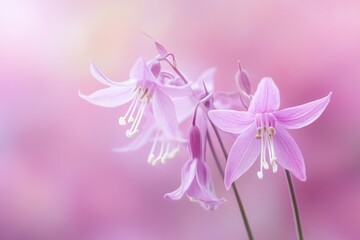 Fototapeta premium Delicate Pink Flowers with Soft Focus Background in a Dreamy Spring Atmosphere