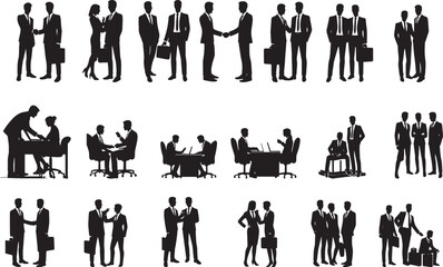  Group of  working people silhouettes 