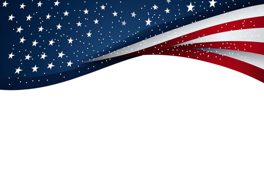 USA Flag Frame Template - American Flag Overlay PNG for Design Use