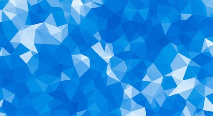 Abstract Blue Triangle Mosaic Background - Blue abstract background with a low-poly, geometric triangle pattern. Ideal for website banners, presentations, and design projects