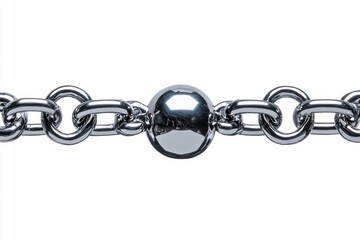 Elegant Silver Chain Necklace with Beaded Sphere